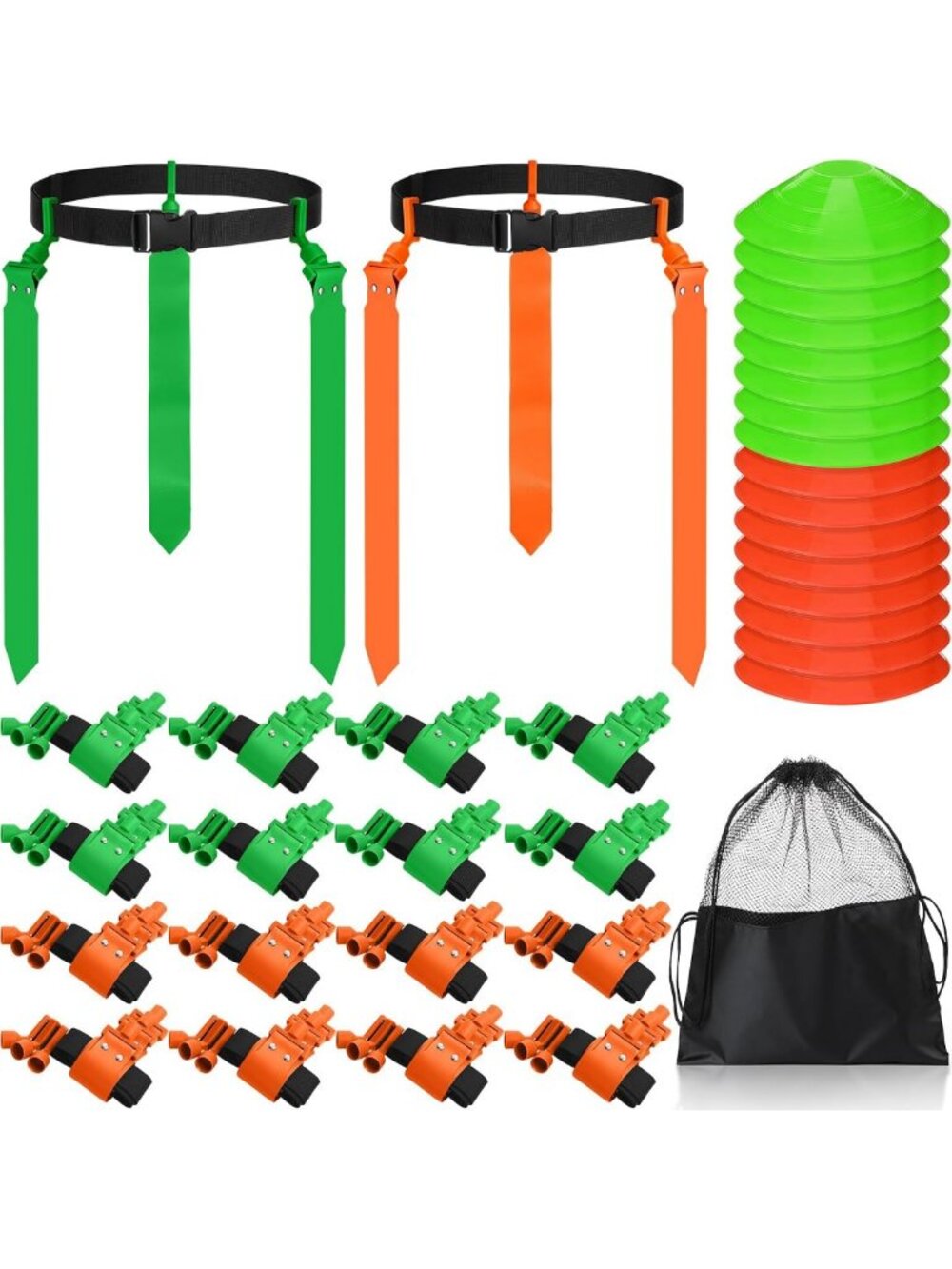 10/16 Player Flag Football Belt Set - Adjustable, Durable, Perfect for Team Play